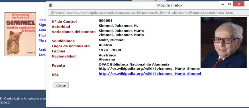 Ficha con la información del archivo de autoridades