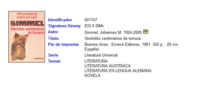 Registro de la base de datos bibliográfica